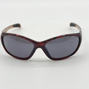Foster Grant Mens Tortoise Shell Wrap Sunglasses Brown Gray Lens Sporty